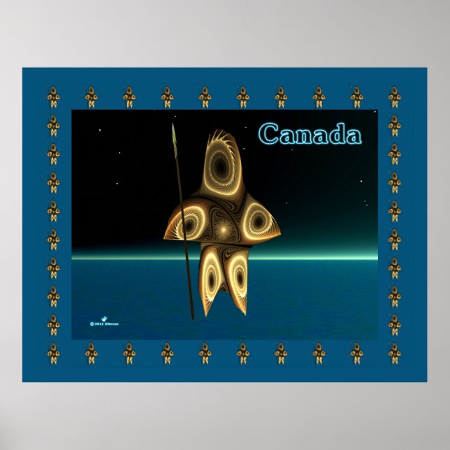 Poster Fractal Inuit Hunter (Devant)