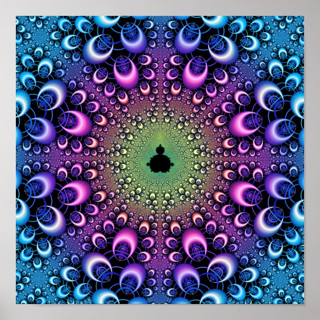 Poster Fractal Mandelbrot à capuche (Devant)