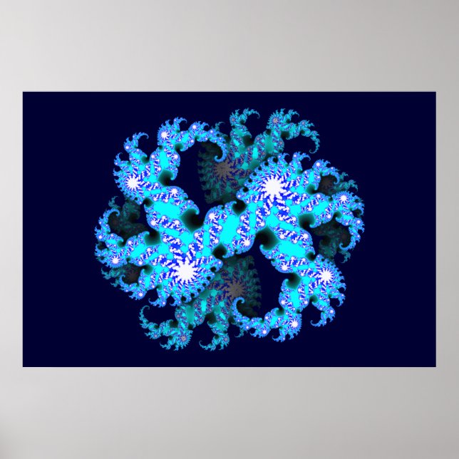 Poster fractale bleue (Devant)