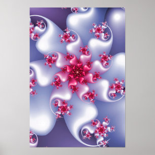 Poster Fractale de fleur blanche