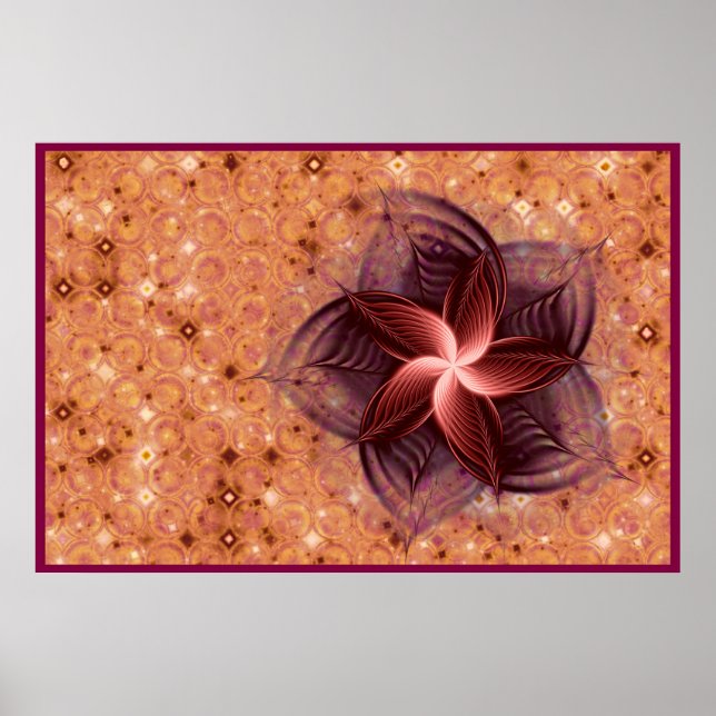 Poster Fractale de fleur de cuivre (Devant)
