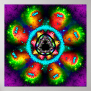 Poster Fractale de Mandelbrot psychédélique