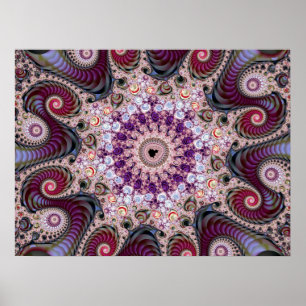 Poster Fractale de Mandelbrot violette