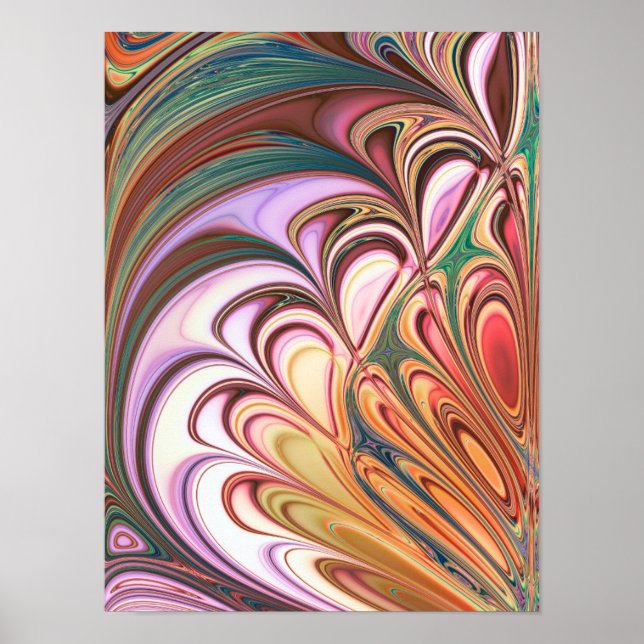 Poster Fractale de plume pastel (Devant)