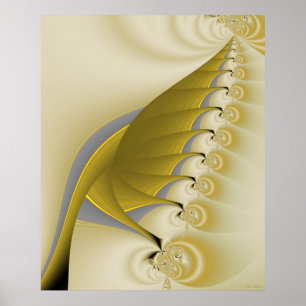 Poster Fractale feuille d'or