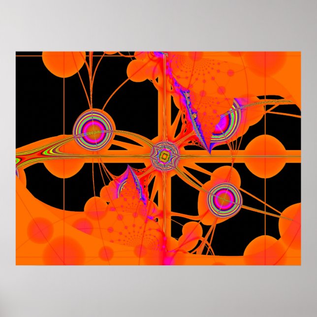 Poster Fractale orange (Devant)