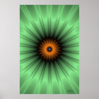 Poster Fractale orange Iris