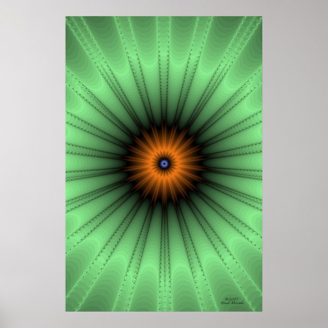 Poster Fractale orange Iris (Devant)