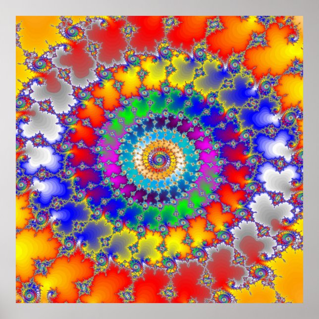 Poster Fractale psychédélique (Devant)