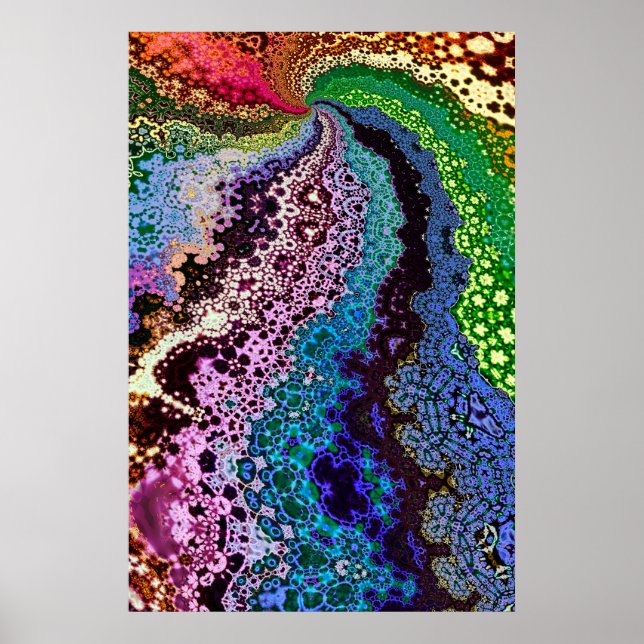 Poster Fractale psychédélique colorée (Devant)