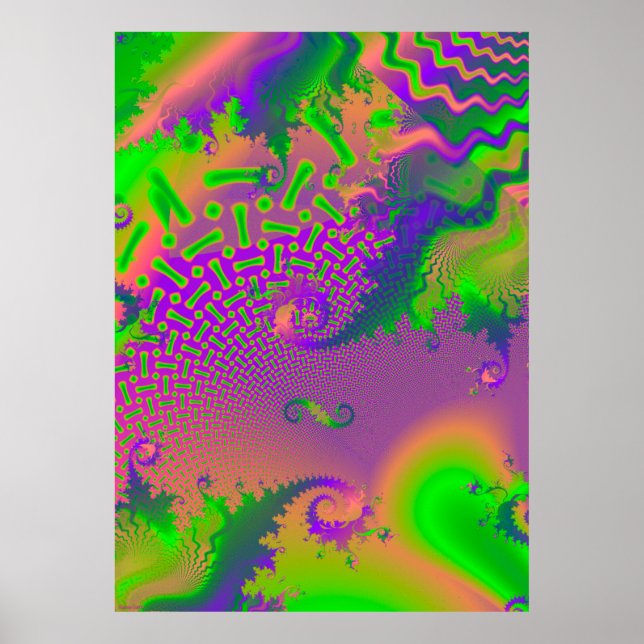 Poster Fractale psychédélique interconnectée (Devant)