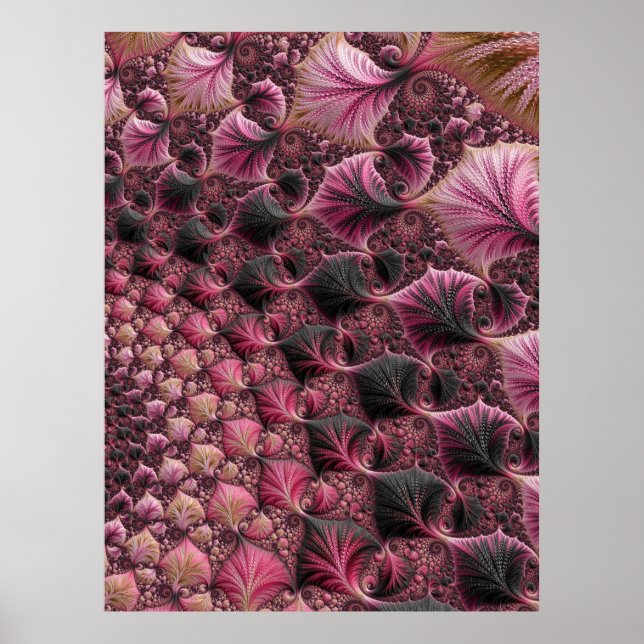 Poster Fractale rose (Devant)