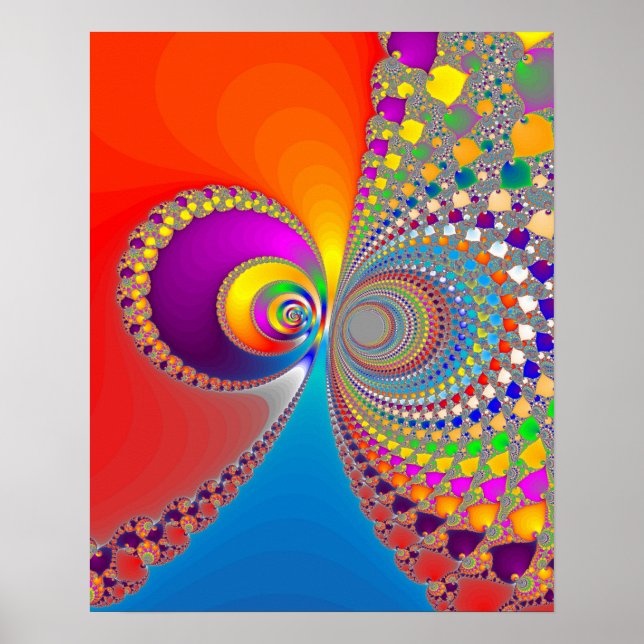 Poster Fractale spirale colorée (Devant)