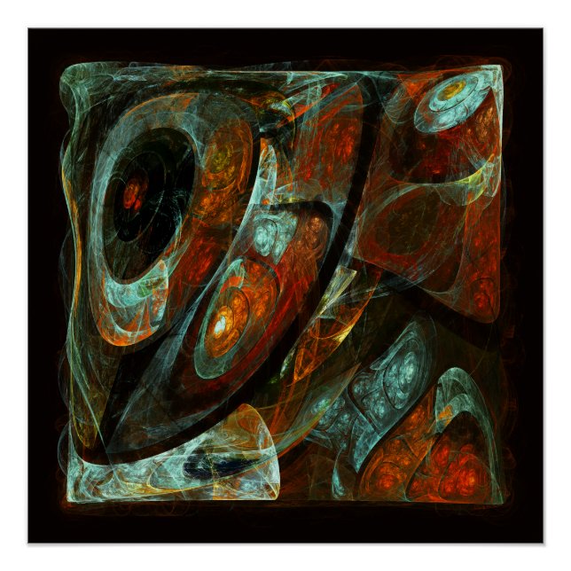Poster Fractionner l'art Abstrait (Devant)