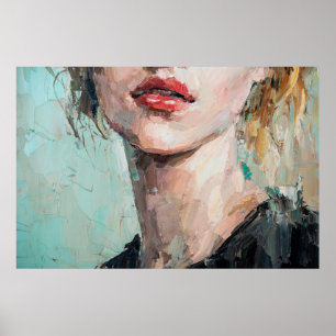 Poster Fragment de peinture artistique. Portrait d'une fi