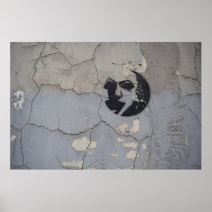 Poster Fragment de pierre noir et blanc