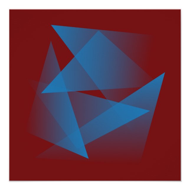 Poster Fragments bleus flottants (Devant)