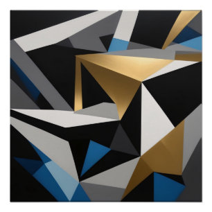 Poster Fragments Prismatiques Triangles interconnectés