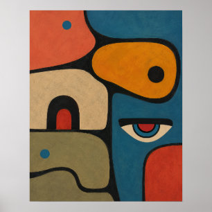 Poster Fragments silencieux de la pensée art abstrait 