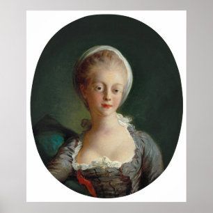 Poster Fragonard Portrait de l'art jeune femme Imprimer