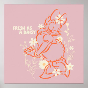 Poster Frais comme une marguerite graphique floral minima
