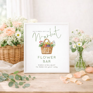 Poster Frais débarqué du Marché Fleurs Bar Vert Enterreme