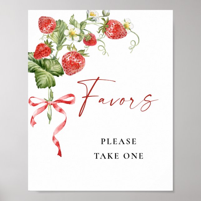Poster Fraise à l'Aquarelle tendance Fraise Faveurs nupti (Devant)