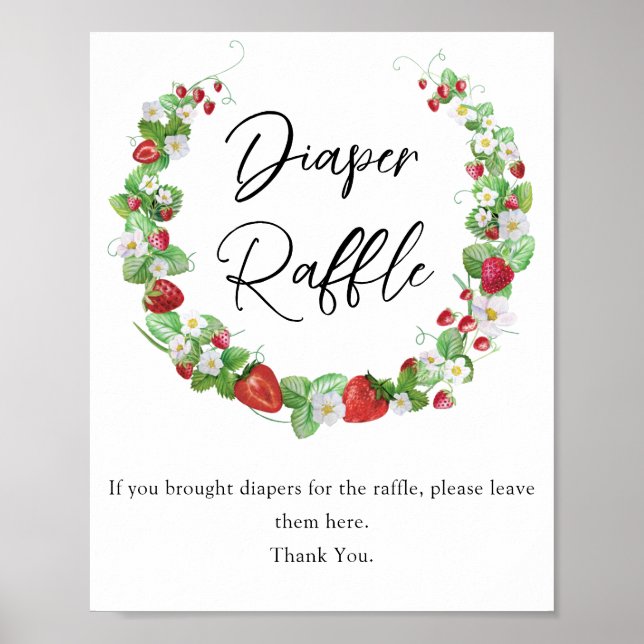Poster Fraise Berry Sweet | Baby shower de carafe de couc (Devant)