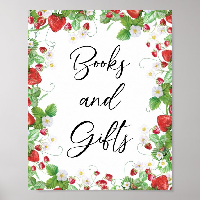 Poster Fraise Berry Sweet | Baby shower Livres et Cadeaux (Devant)
