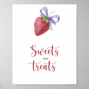 Poster Fraise - bonbons et friandises baby shower