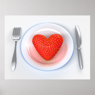 Poster Fraise - Coeur