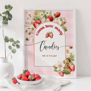 Poster Fraise Combien de bonbons de baby shower gibier