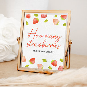 Poster Fraise Combien de fraises Berry Douche Jeu