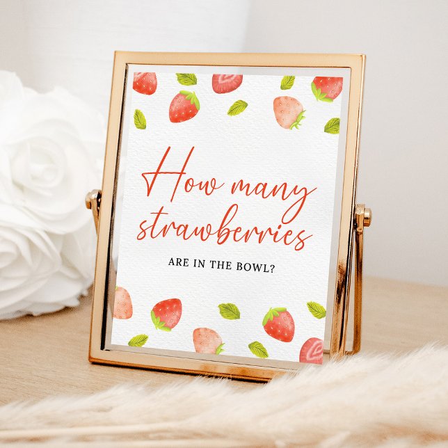 Poster Fraise Combien de fraises Berry Douche Jeu (Créateur téléchargé)
