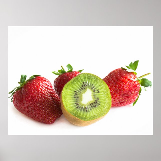 Poster Fraise et kiwi (Devant)
