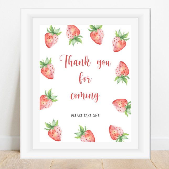 Poster Fraise \ Merci pour venir (Créateur téléchargé)