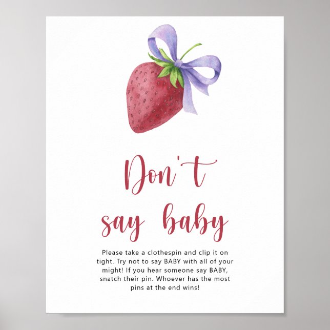 Poster Fraise - ne dites pas bébé (Devant)