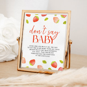 Poster Fraise Ne pas dire Baby Game Berry Douche Douche D