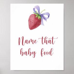 Poster fraise - nom de l'aliment pour bébés
