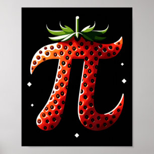 Poster Fraise Pi Day Drôle enseignant en mathématiques 3.
