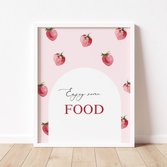 Poster Fraise premier anniversaire Nourriture (Créateur téléchargé)