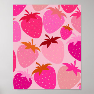 Poster Fraises roses