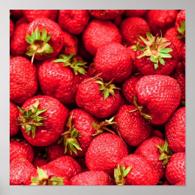 Poster Fraises Rouge délicieuse fraise (Devant)