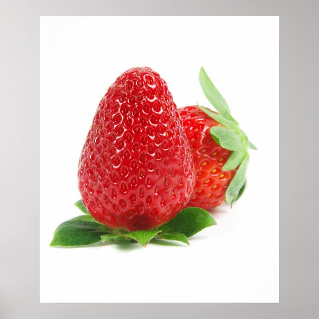 Poster Fraises sur blanc (Devant)