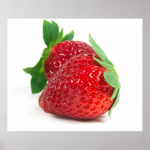 Poster Fraises sur blanc