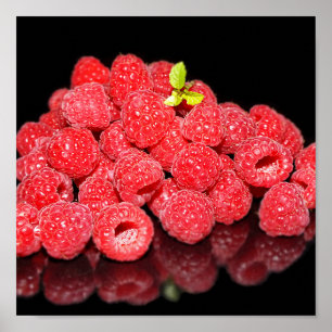 Poster framboise, nourriture, fruit, baie, mûr, frais,