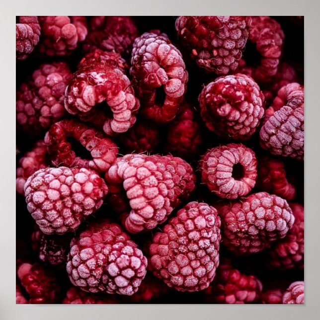 Poster Framboises rouges frais (Devant)