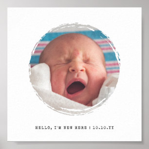 Poster Frame Cercle Peinture Splotch Photo Nouveau bébé