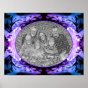 Poster Frame de fleurs de coeur saignant Ajouter votre pr