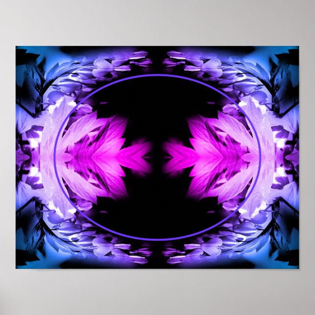 Poster Frame de fleurs de coeur saignant Ajouter votre pr (Devant)